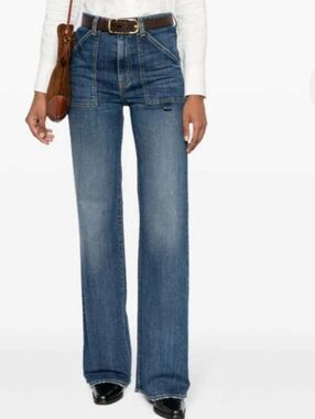 Nili Lotan Quintin Style Classic Wash High-Rise Wide-Leg Jeans